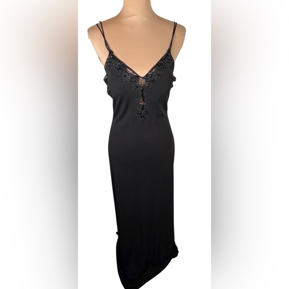 Cache Black Elegant Beaded Maxi Dress Size 10 - Picture 2 of 10